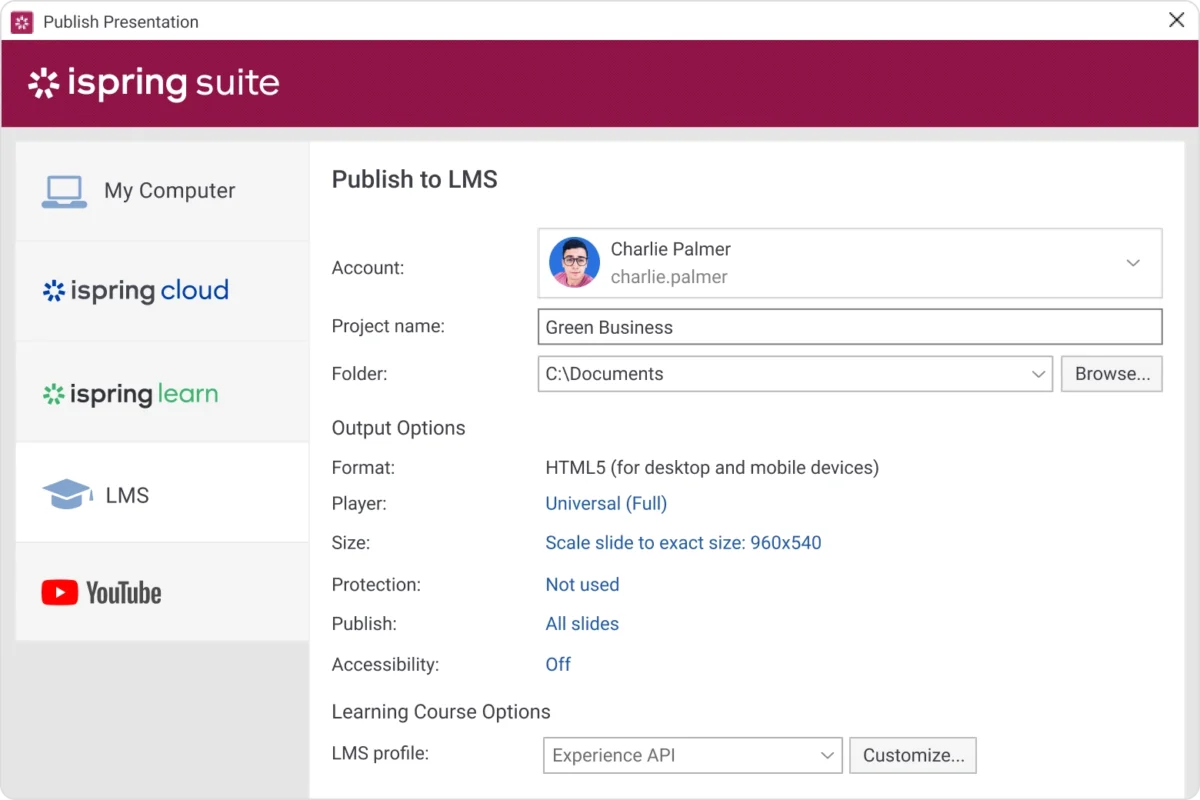 Package your course for uploading to any LMS