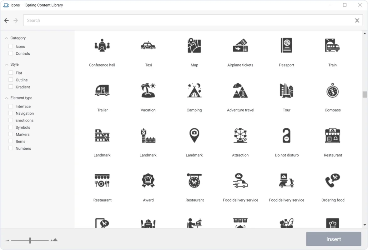 Choose from 3,000+ icons and buttons to help with visuals