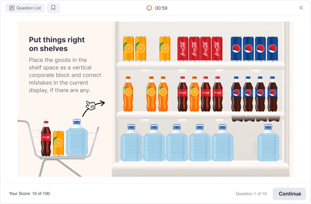 Create interactive drag-and-drop questions to engage your learners