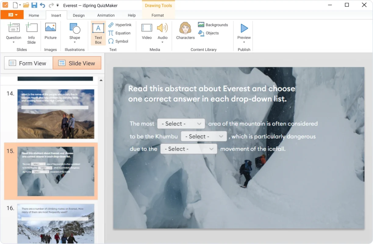 Provide detailed feedback messages to explain each answer in detail