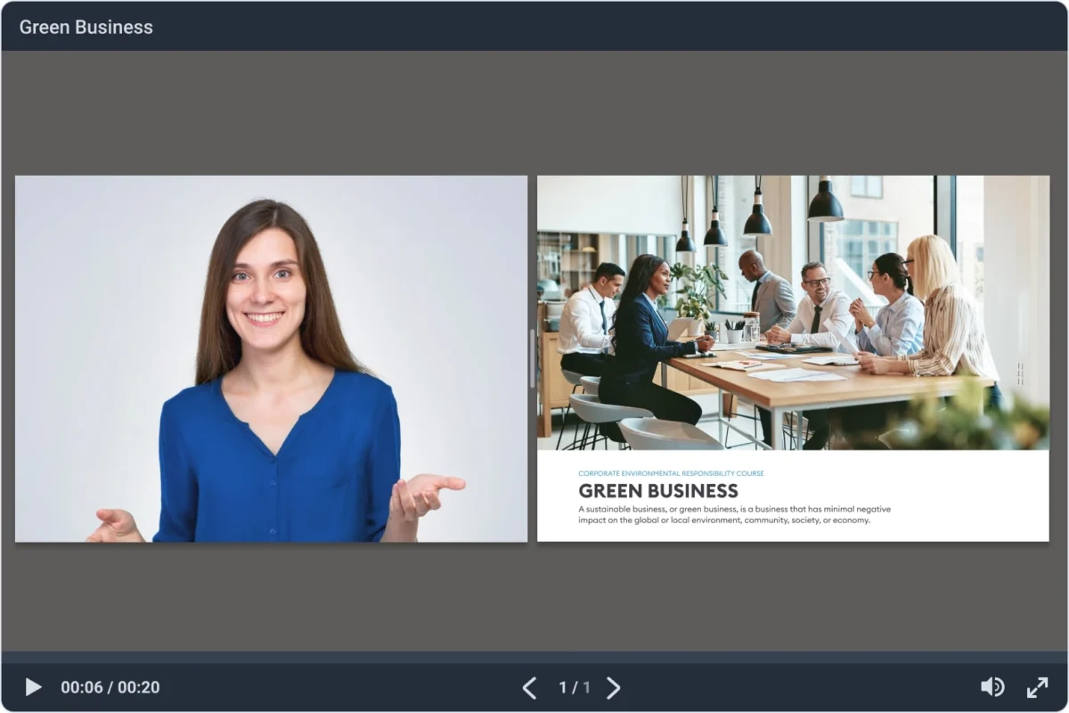 to highlight both video and slides, use the 50/50 video lecture player
